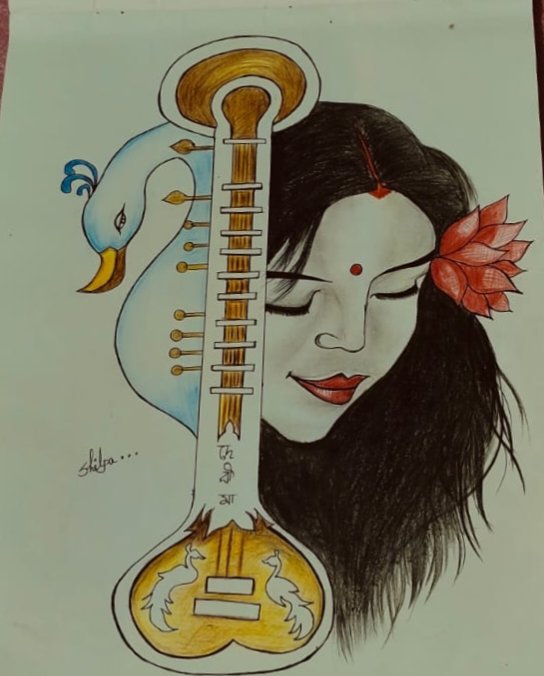 Saraswati devi artwork (frame)