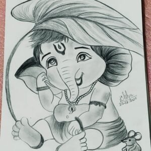 Lord ganesha pencil sketch