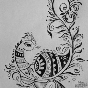 Drawing of a peacock